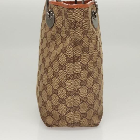 GUCCI GG Canvas Tote Bag Beige Silver - Picture 5 of 13